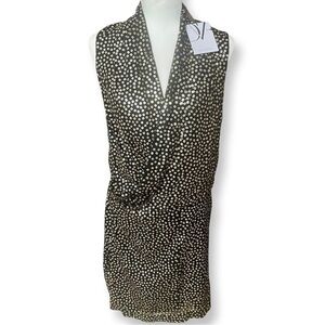 Diane von Furstenberg Issie Black and Gold Sequin Dress Size 2